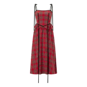 Robe Droite Ecossaise Petites Manches fine